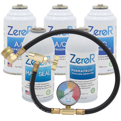 ZeroR® Premium Repair & Recharge Kit for R134a Refrigerant Systems | Max Seal, Permafrost, R134a Replacement | 24