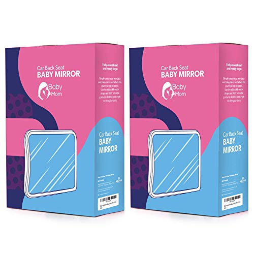 image for Baby & Mom Back Seat Baby Mirror - Rear View Baby Car Seat Mirror Wide