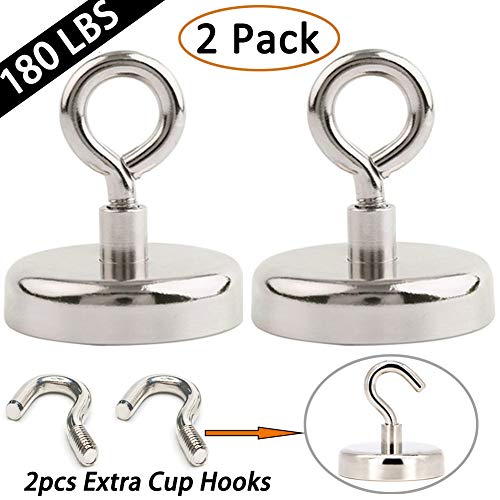 image for EVISWIY Strong Fishing Magnets Neodymium Rare Earth 180 LBS for Treasu