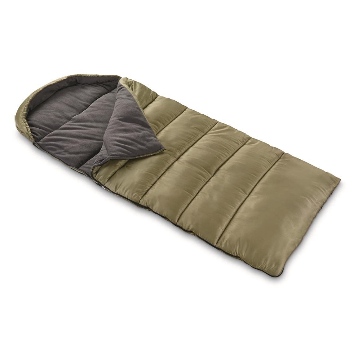 Guide Gear Fleece Lined Hooded 0-Degree Sleeping Bag for Adults and Kids Warm Winter Cold Weather Lightweight Portable for Camping, Backpacking, Hiking, Outdoors