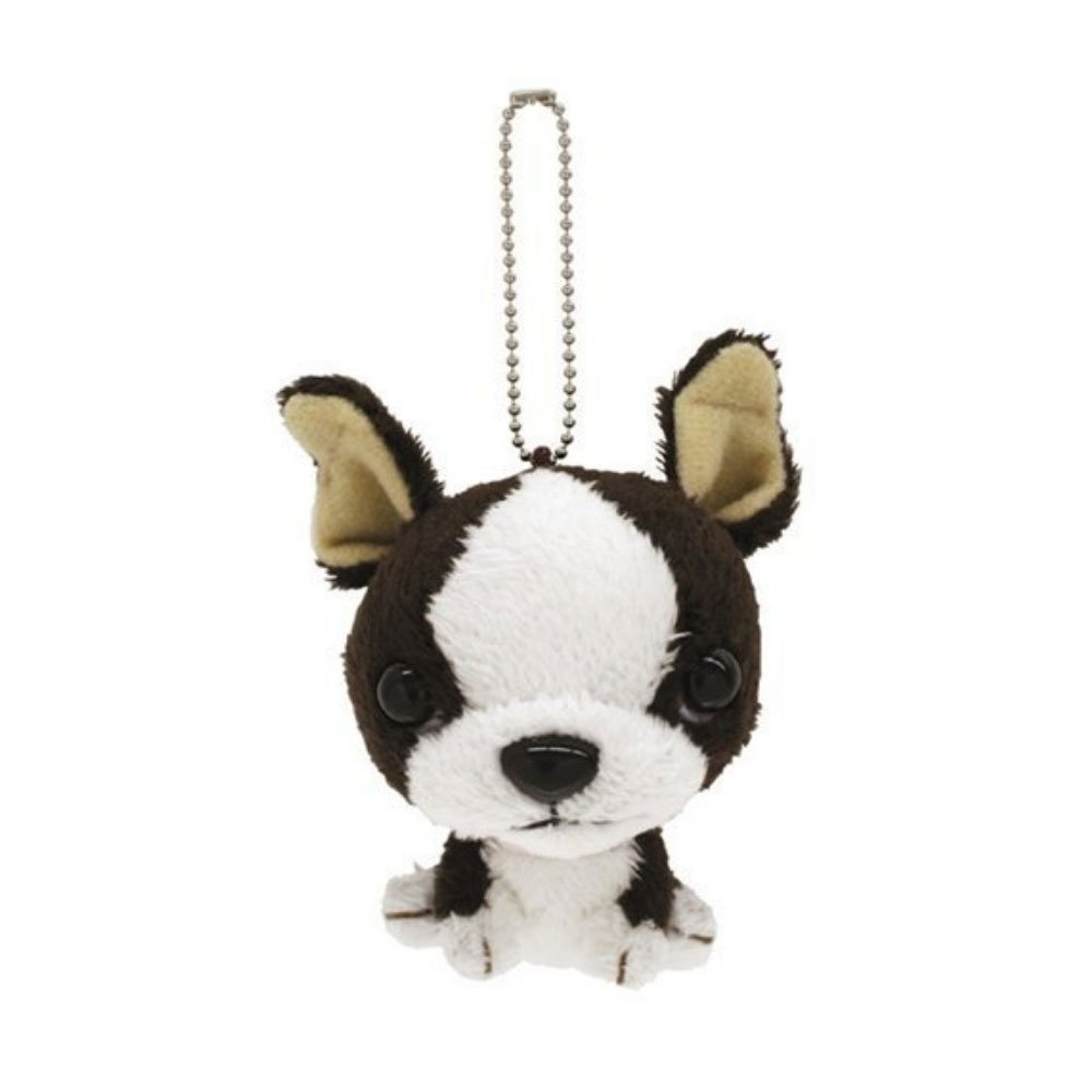 Baby BOSTON TERRIER Plush with a ball chain from Japan
