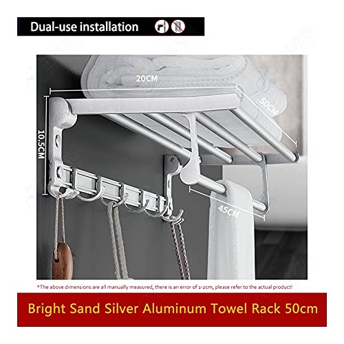 Porte-serviettes de douche sans perçage étagère alu gain de place