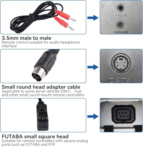 Câble Simulateur RC USB 22 en 1 Adaptateur pour Télécommande Simulateur Vol Avion Hélicoptère Drone avec Connecteurs Multiples