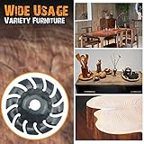 Para el accesorio de amoladora angular de apertura de 16 mm, fresa de doce dientes que se utiliza para lijar el plano, amolar el arco de productos de madera de metal, pulir, etc. Para todo tipo de maderas blandas y duras. Se puede usar para trabajar la madera, tallar madera, tallar raíces, pulir bandejas de té, mesas de café, etc.