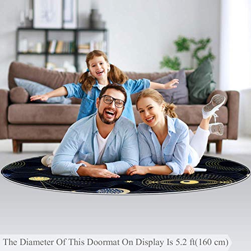 Tapis rond antidérapant et doux de 160cm pour salle de jeux