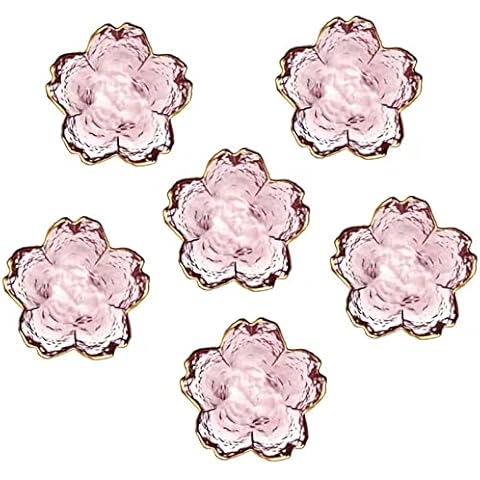 6 Pcs Glass Seasoning Dishes Small Sauce Bowls Sauce Plate Soy Sauce Dish Glass Cherry Blossom Bowl Snack Bowls for Housewarming Christmas Valentine's Day Mother's Day Cover