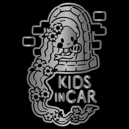 ラプンツェル 塔の上 kids in car 車 ステッカー シール キッズ イン カー かわいい おしゃれ キャラクター グッズ シンプル 雑貨 ギフト プレゼント お祝い 子供 赤ちゃん カワイイ オシャレ 防水 お洒落 可愛い(1965-シルバー)