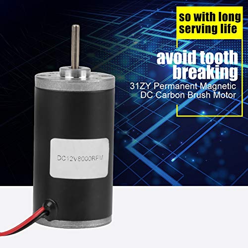 31ZY Permanentmagnet Gleichstrommotor Umschaltbarer elektrischer Getriebemotor für Diy Generator CW/CCW 6V/12V / 24V 3500-8000rpm(12V 8000rpm)