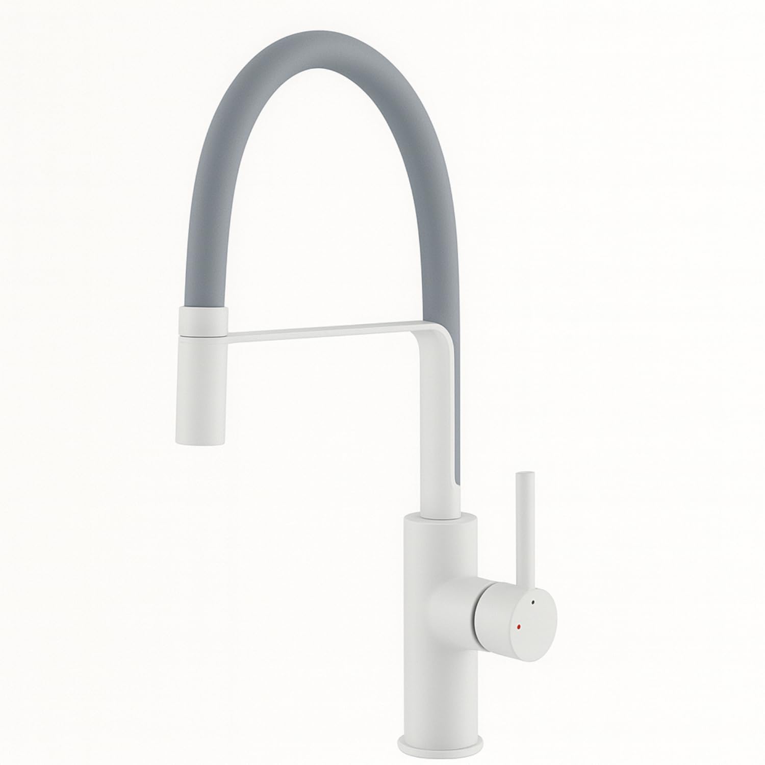 Xcel Home White Jeroni Chef Pull-Out Kitchen Mixer Tap Body Grey Flexible Spout