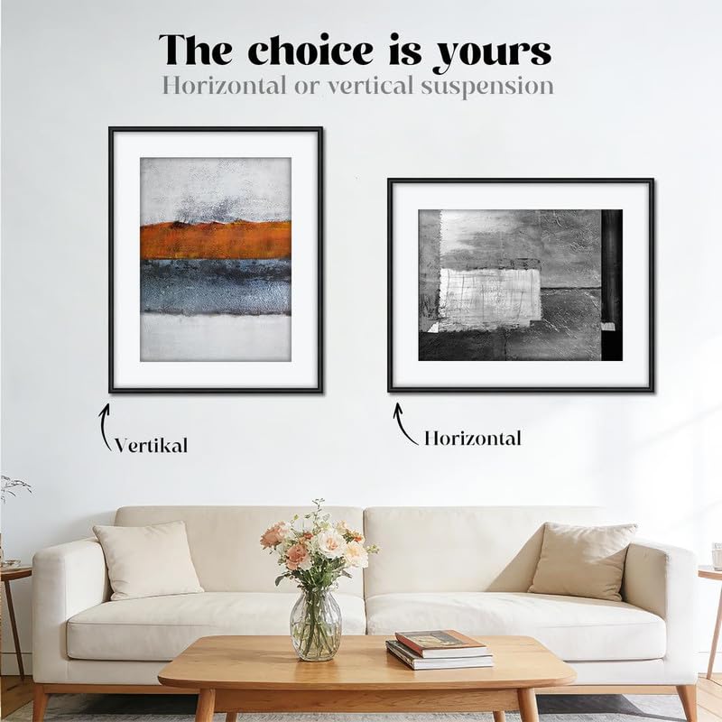 4x Cornice Foto DIN A3 29,7x42cm,Alluminio,Nero,Cornice 30x42 Grande per Foto,Disegni per Bambini,Diplomi e Poster,Camera da Letto e Casa,Solo per Espositore a Parete