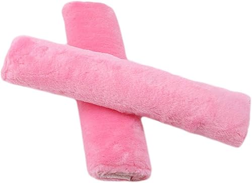 Miniatura 8 de Almohadilla de hombro para cinturón de seguridad de auto, protectora, ajustable, felpa suave, para conducir cómodamente, 2 piezas, negro, Rosado