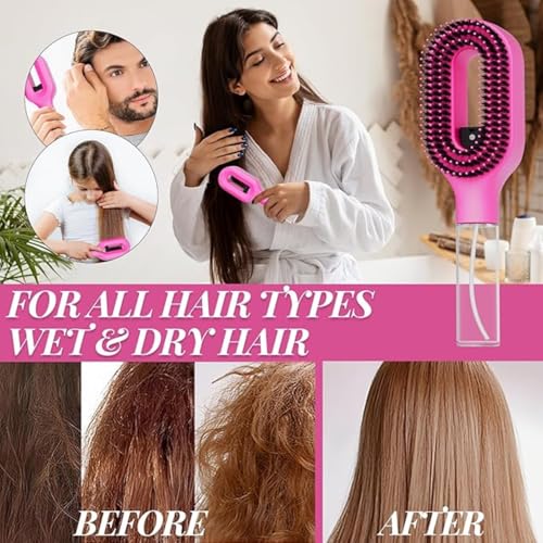 Image of 2-in-1 Spray Comb for Hair, Water Spray Detangling Brush with Built-In Mist Bottle, Anti-Frizz Wet Hair Brush for Men, Women & Kids Ideal for Long, Thick & Curly Hair