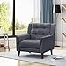 Christopher Knight Home Evelyn Mid Century Modern Fabric Arm Chair, Dark Gray, Walnut