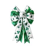 JANOU St. Patrick's Day Wreath Bow Green Shamrock Bowknot Irish Holiday DIY Crafts Gift Ribbon Bow O