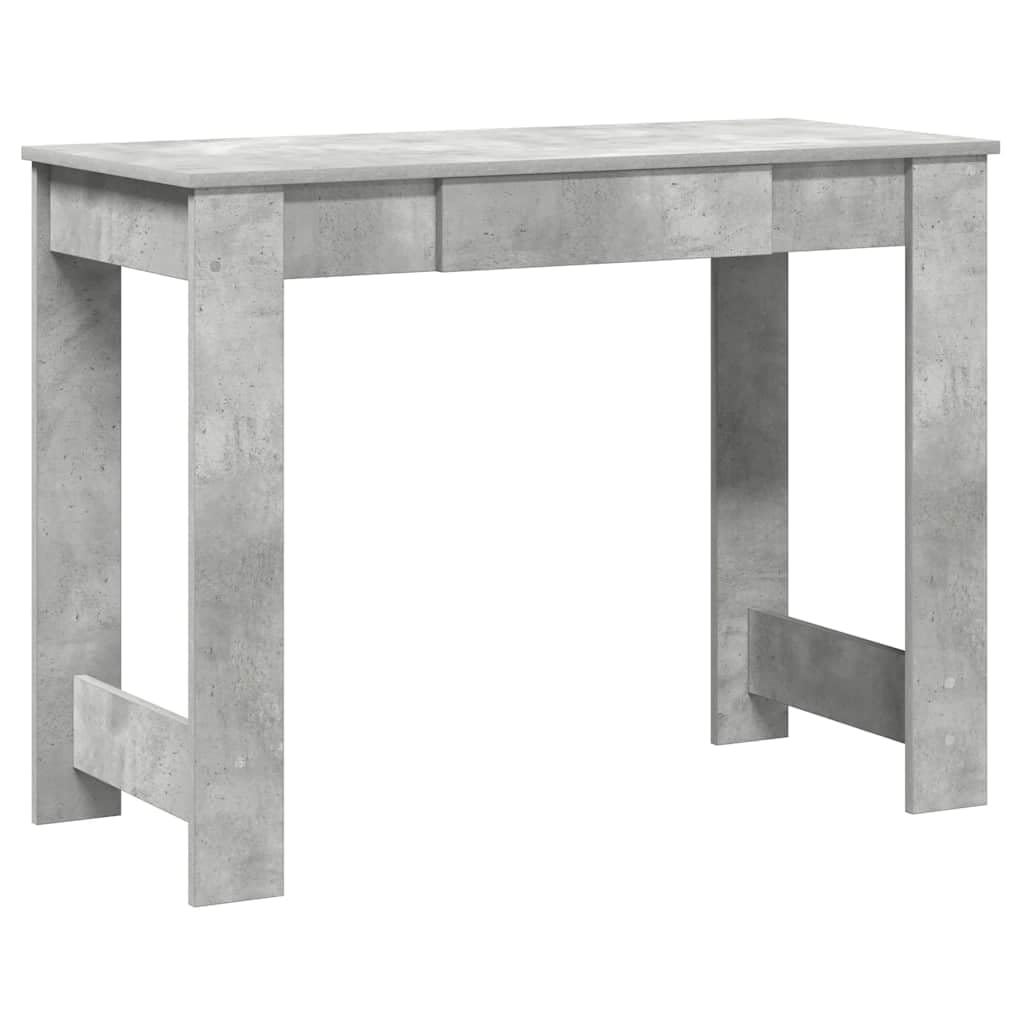 Escritorio gris hormigón 100 x 45 x 75 cm de material de madera con amplia mesa y amplio espacio de almacenamiento para oficina, oficina en casa, estudio