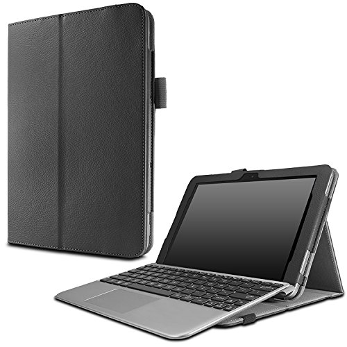 KuRoKo Premium PU Leather Case Cover for ASUS 10.1” Transformer Mini T102HA (Black)