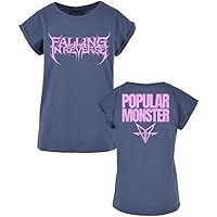 Falling In Reverse Popular Monster Text Mujer Camiseta Azul L