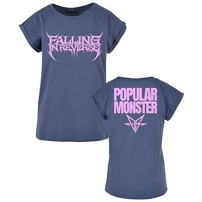 Falling In Reverse Popular Monster Text Mujer Camiseta Azul L 100% algodón Ancho | Ya disponible en tu tienda friki favorita! En mundofriki.es!