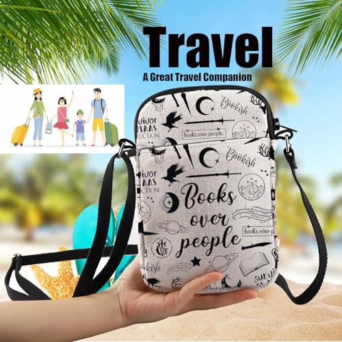 PXTIDY Crossbody Bag Book Series Bookworm Gift Books Over People Book Lover Travel Crossbody Bag4