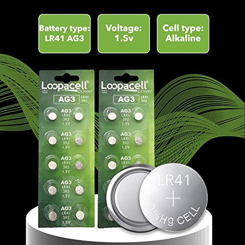Loopacell Lr41 Ag3 392 384 192 Battery - 1.5V Button Coin Cell Batteries (Pack Of 20) #TOP2