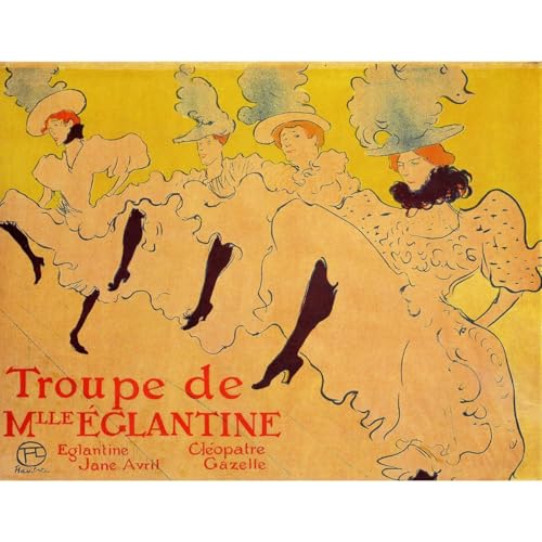 Toile Toulouse-Lautrec salon chic affiche Mlles Eglantines 2 ARTICULOZY plastifiée 76x101