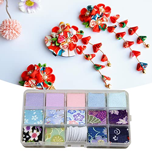 Tissu patchwork crêpe polyester résistant boîte 140 pièces accessoires cheveux - 8