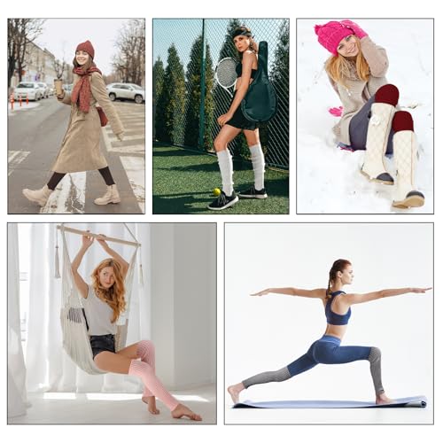 Image of Passionbility Leg Warmers for Women 80s, Ribbed Knit Long Socks Leg Warmer | Leg Warmers Women Girls Y2k, Warm LegWarmer Long Socks for Party Yoga Sports Fashion Accessories, Medium Size Stretch Fit