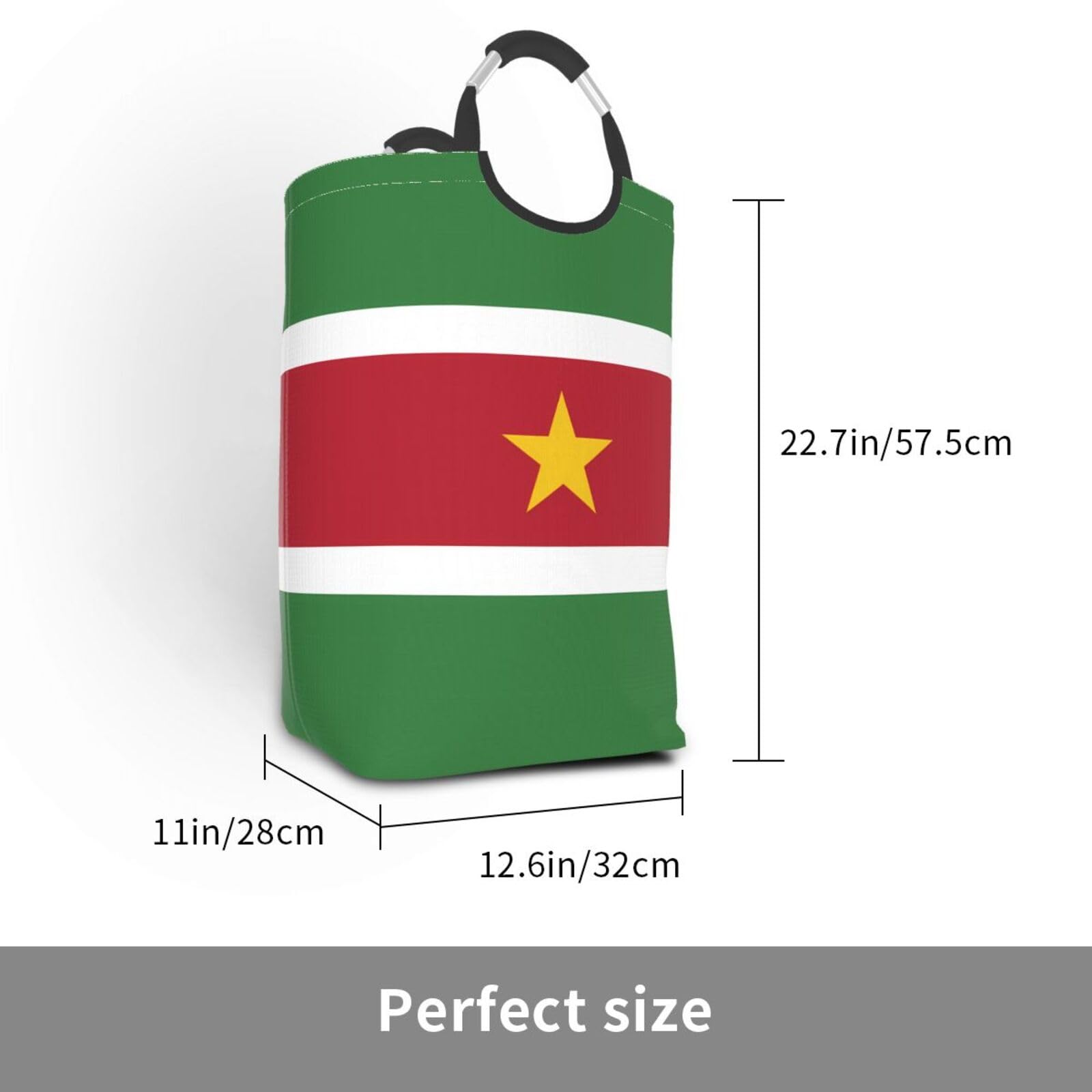 Flag of Suriname Faltbare quadratische Aufbewahrungstasche, 50L Schmutzige Kleidung Wäschekorb, geeignet für Waschküche, Schlafsaal, Schlafzimmer