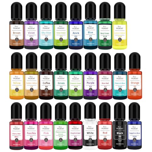 SENLINLIN 26 pigmentos para yeso 10ml pigmentos concentrados base agua para yeso hormigón cemento resina epoxi DIY proyectos creativos pintura artesanal