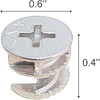 Vista 6 de Medsuo 12 piezas de 0.575 in x 0.453 in para muebles de 0.575 in x 0.453 in, tuercas de bloqueo de leva para gabinete, cajón, aparador, armario
