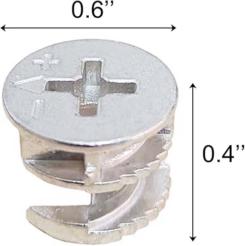 Miniatura 6 de Medsuo 12 piezas de 0.575 in x 0.453 in para muebles de 0.575 in x 0.453 in, tuercas de bloqueo de leva para gabinete, cajón, aparador, armario,