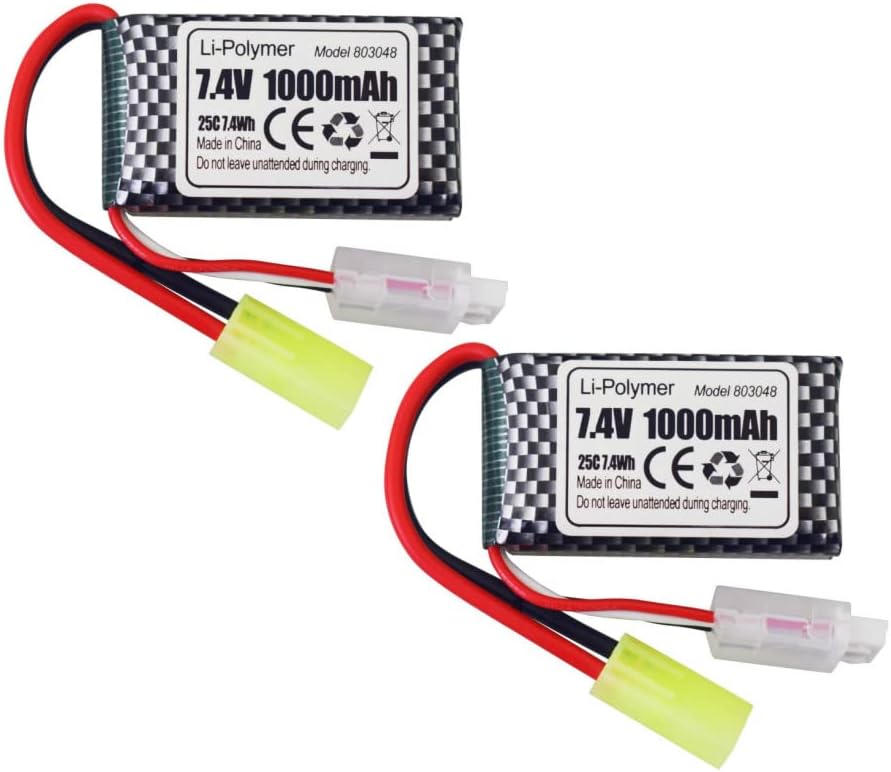 Fytoo 2PCS 7.4V 1000mAh Odamiya Plug Lithium Battery for 9300 9310 9305E 9304E 9303E 9302E 9301 9201E RC Car, Remote Control Boat, Drone, Quadcopter Battery