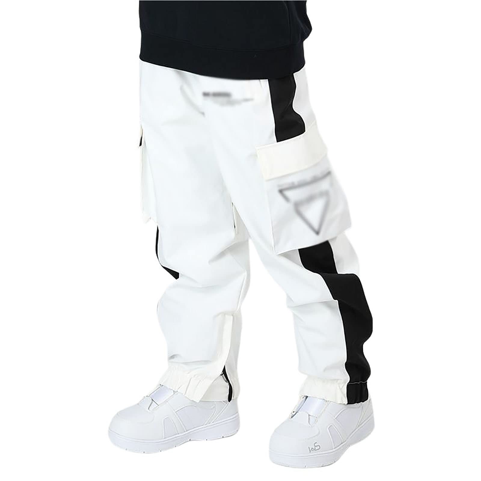 Spodnie snowboardowe Unisex, wiatroszczelne i ciepłe Luźne Elastyczne pasy Wodoodporne paski odblaskowe Sprzęt narciarski, na zimę Outdoor Narciarskie kombinezony
