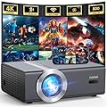 [Electric Focus/Auto Keystone] Projector with WiFi and Bluetooth, Native 1080P 4K Supported,FUDONI Outdoor Movie Projector for Home Theater UP to 300", for iOS/Android/Laptop/TV Stick/HDMI/USB
