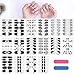 MWOOT 16 Hojas Pegatinas de Esmalte de Uñas con Lima de Uñas, Full Cover Nail Art Stickers, Serie Negra Etiqueta Engomada Uñas Autoadhesivas para Uñas Decoración