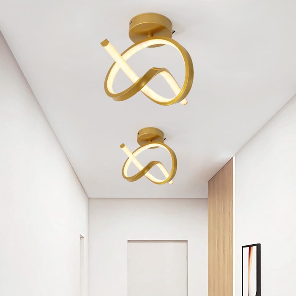 Nowoczesna Sufitowa Led 50 W, Oprawa Sufitowa, Pierścień, Półpłaska, Sufitowa, Złoty Metalowy Żyrandol, Lampy Sufitowe Do Korytarza, Ganku, Przedpokoju