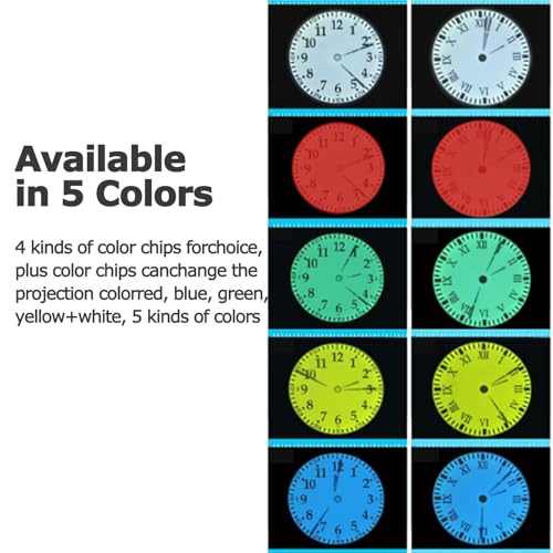 Reloj despertador proyector con mando a distancia, reloj analógico de proyección LED, números romanos y arábigos conmutables, rotación de 180°