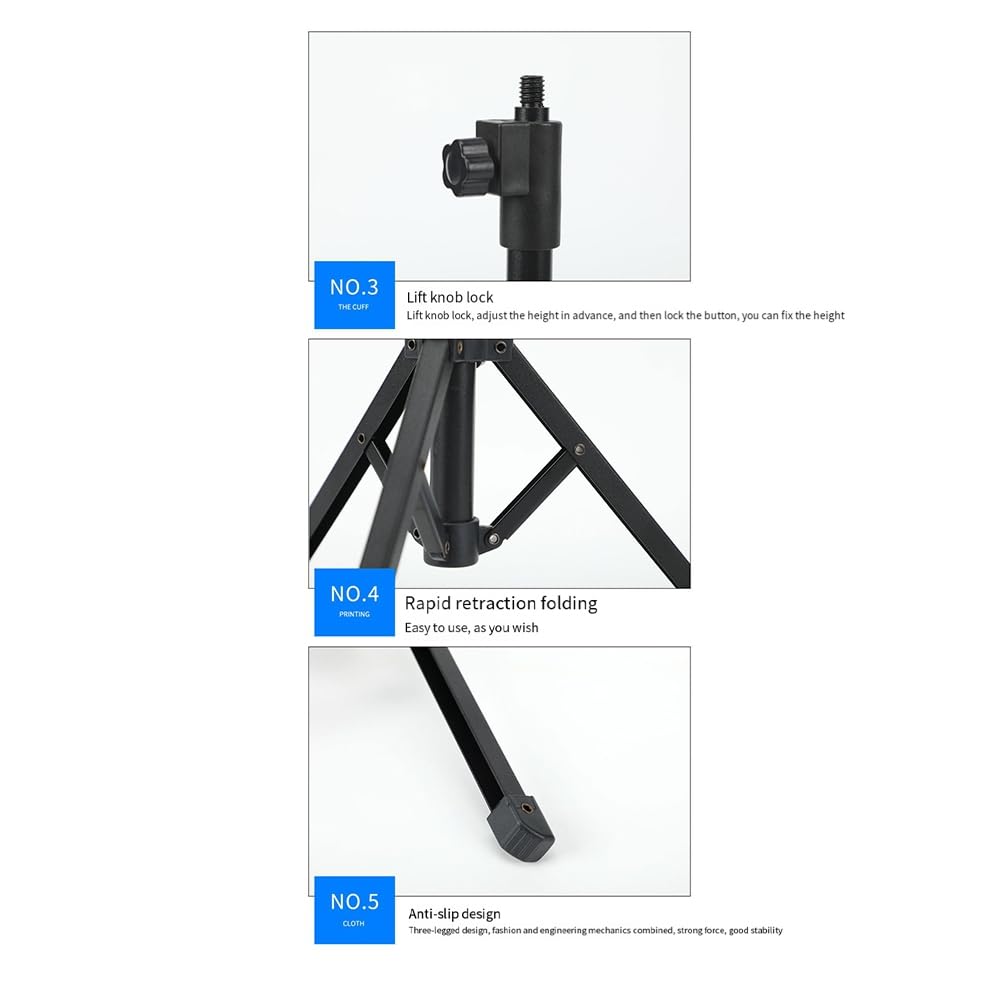 Vkyipg Portable Microphone Stand Desktop 1/4 Tripod Table Stand Adjustable Mic Stand Mic Clip Holder Bracket - Image 3
