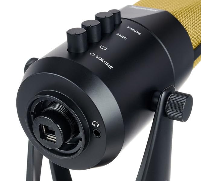 Image of Superlux USB Condenser Microphone - Large Diaphragm Plug & Play Mic, 24-Bit /192kHz Audio, Table Stand Included for Recording, Streaming, Podcasting & Voiceovers