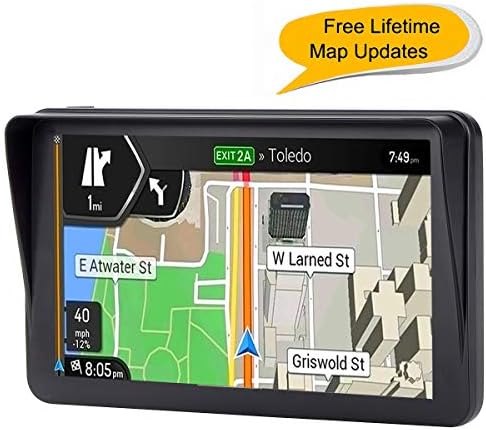Car GPS, 7 inches Navigation System for Cars Lifetime Map Updates Touch Screen Real Voice Direction Vehicle GPS Navigator