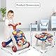 QDRAGON 3 in 1 Lauflernwagen, Baby Lauflernhilfe Mit Regulierbarer Geschwindigkeit, Baby Spiel Gehhilfe Mit Abnehmbarem Spielboard, Baby Walker Für Kinder Von 12-36 Monaten, Blau