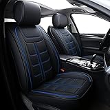 Coverado Car Seat Covers, Waterproof Faux Leather Line Pattern Automotive Vehicle Cushion Protector,...