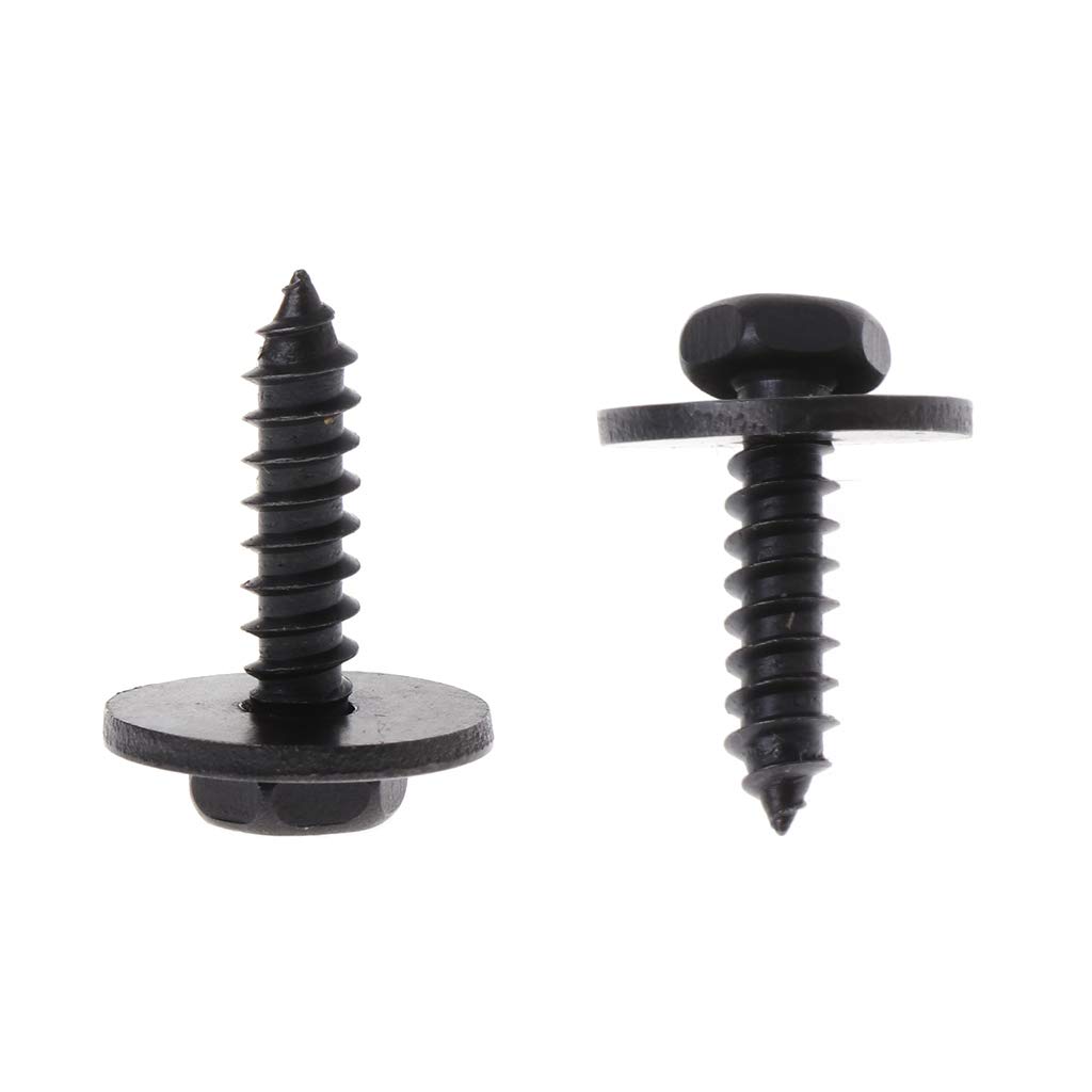 10 viti autofilettanti da 4,8 x 19 mm, rondella sciolta da 8 mm, testa esagonale, colore: nero
