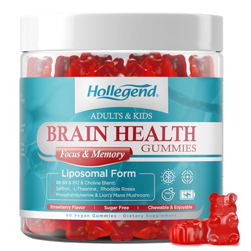 HOLLEGEND Brain Supplement Gummies Choline + Phosphatidylserine + Vitamins