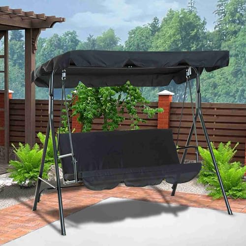 Cubierta de asiento oscilante exterior funda impermeable jardín negra 7