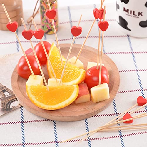 luckaide 100 Stück Cocktailspieße, Holz Spieße Fingerfood 12 cm Partypicker zum Grillgut, Fingerfood, Obst-Spieß Holz… - Image 3