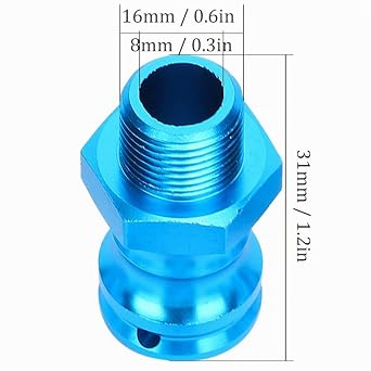 Set of 4 RC Wheel Hub Extension 17 mm Hex Adapter for 1/8 RC Car Truck - 23 mm Extension with Driver Screwdriver (Blue)