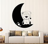 DesignToRefine Vinyl Wall Decal Nursery Teddy Bear Toy Moon Childrens Room Stickers Large Decor...