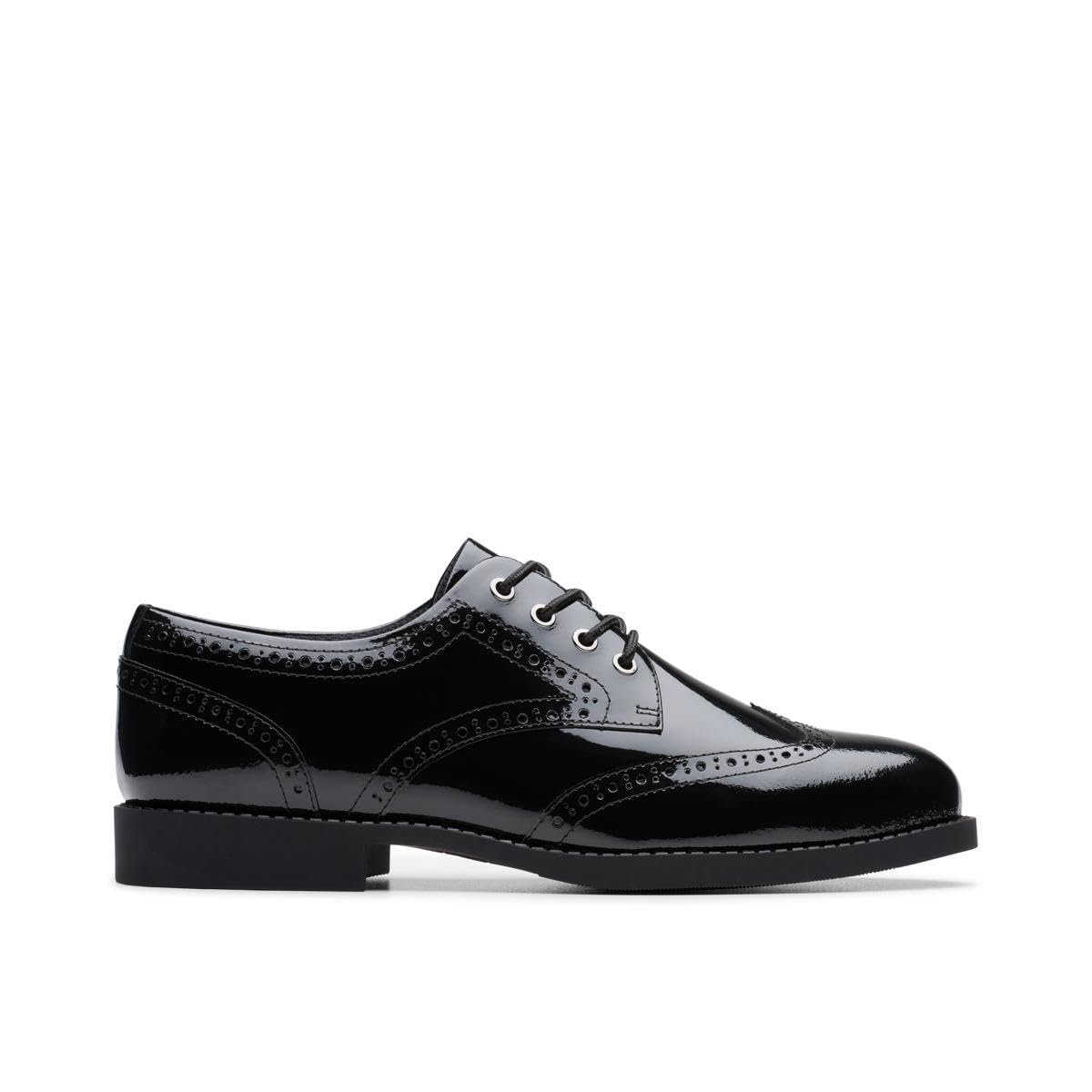 Clarks Tapa Pure Y. Childrens Black Pat, 4