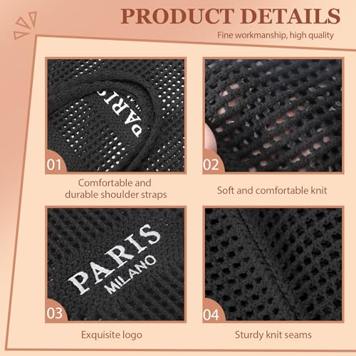 Image of Ayieyill Crochet Tote Bag For Women, Crochet Mesh Beach Tote Bag Summer Vacation Aesthetic Boho Knit Bag for Women